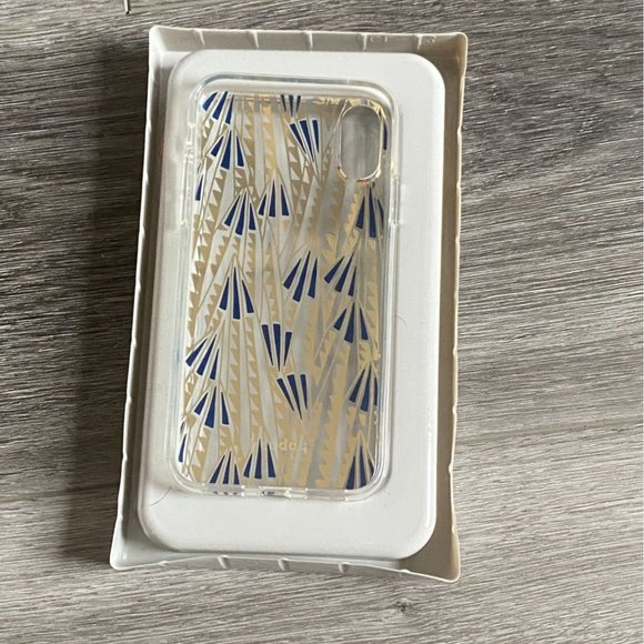 Heyday iPhone XS MAX Art Deco Hard Shell Phone Case-Gold/Blue-NEW - Picture 4 of 10